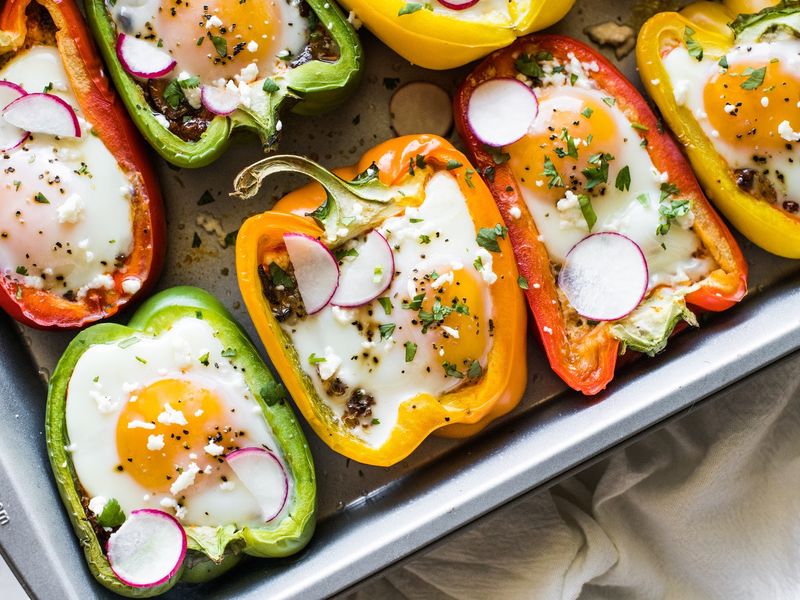 Breakfast Stuffed Bell Peppers with Eggs