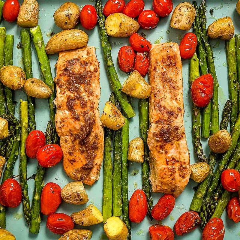 Sheet Pan Salmon with Asparagus