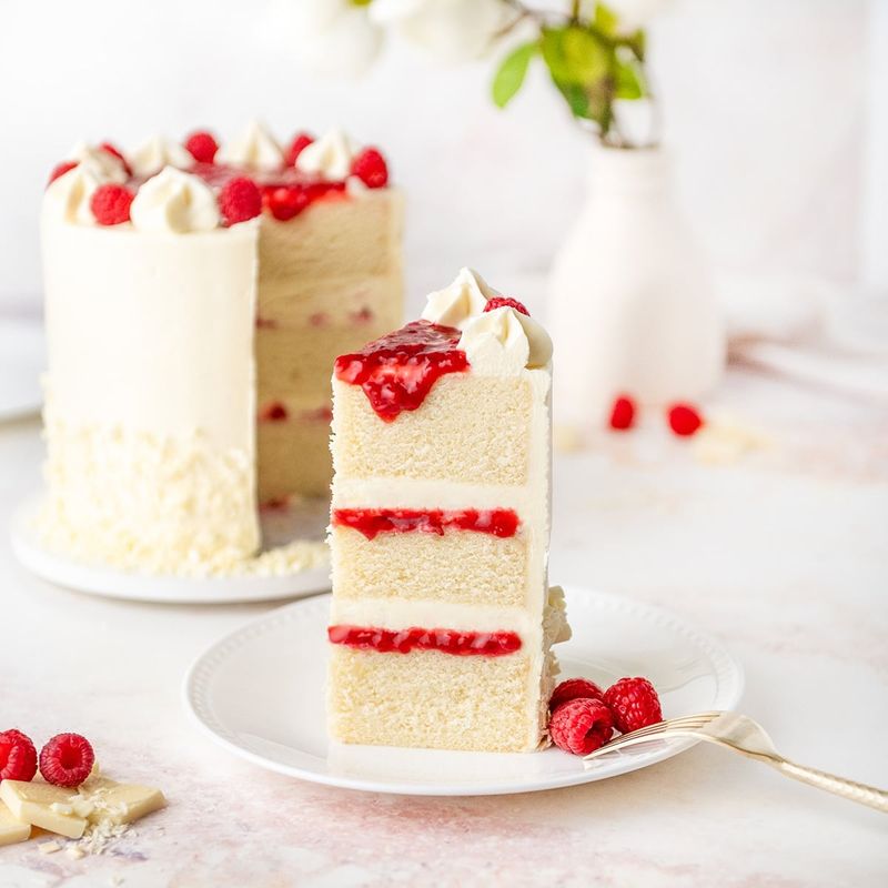White Chocolate Raspberry Layer Cake