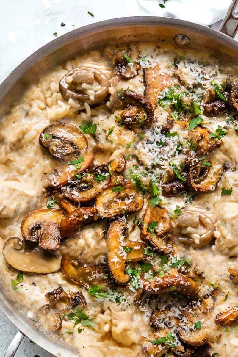 Cheesy Mushroom Risotto