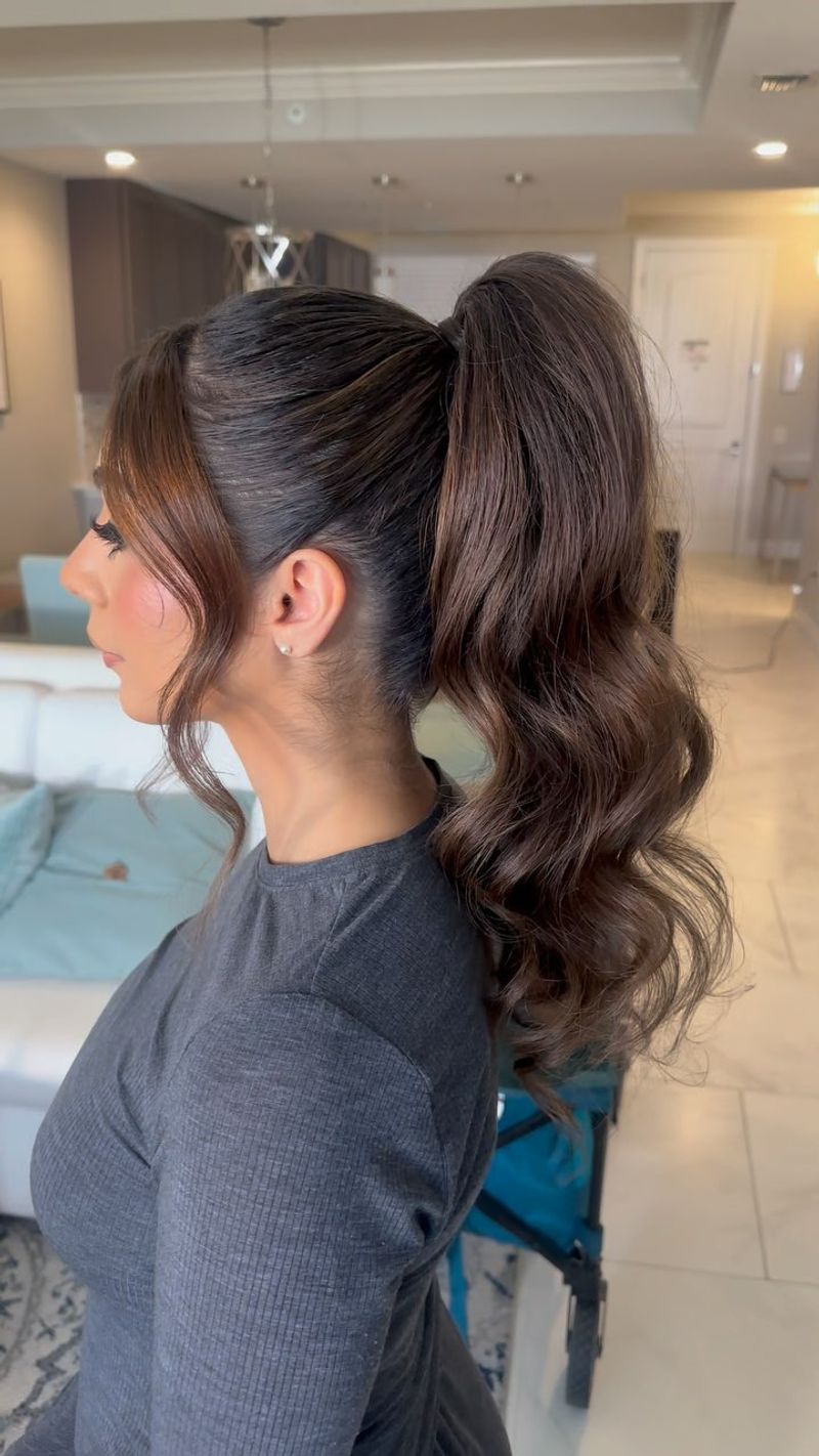 A Full Ponytail Channels Disco Glamour
