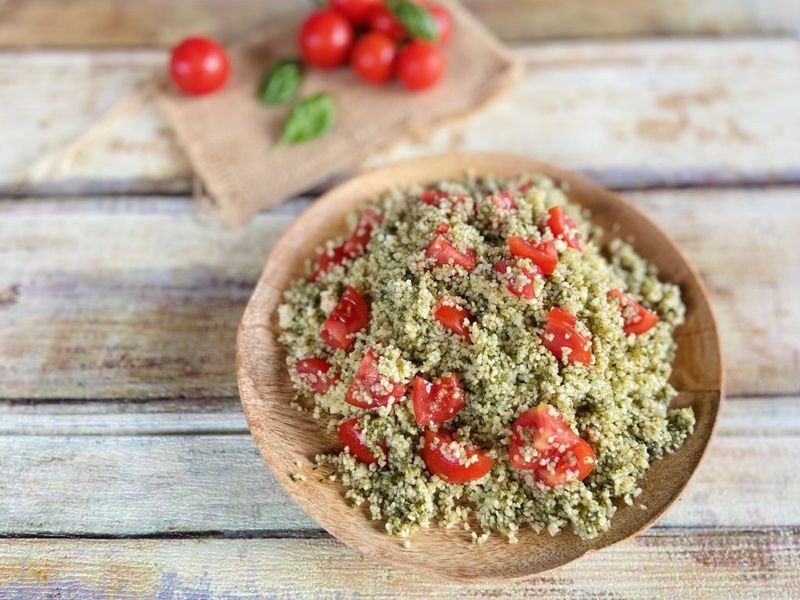 Pesto Couscous with Cherry Tomatoes
