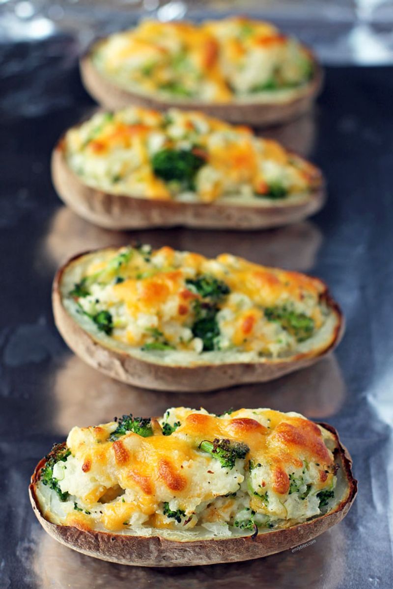Broccoli Cheddar Twice-Baked Potatoes