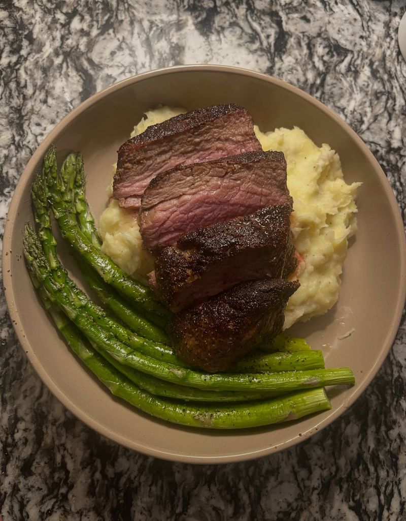 Reverse Sear Filet Mignon with Gold Mashed Potatoes