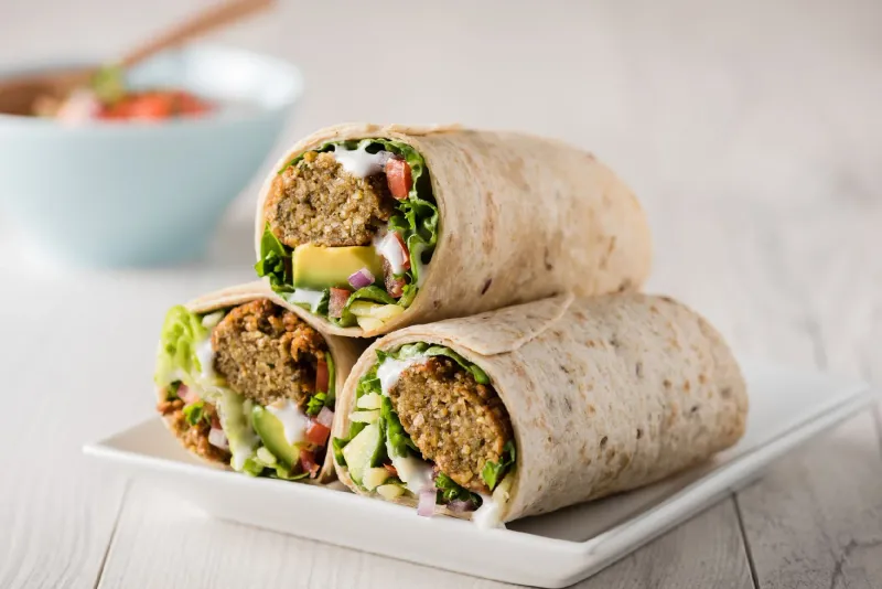 Baked Falafel Wraps