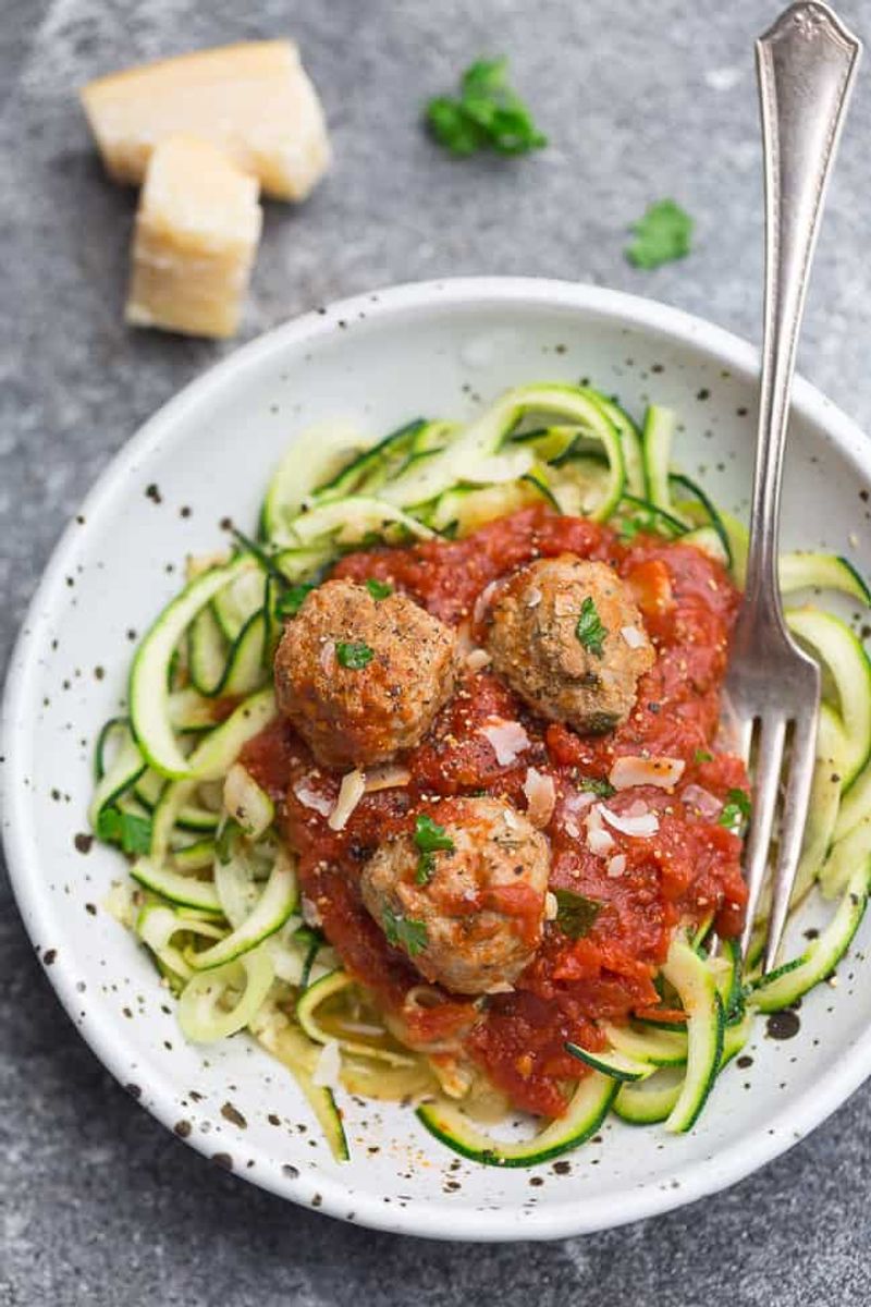 Turkey Meatballs With Zucchini Noodles