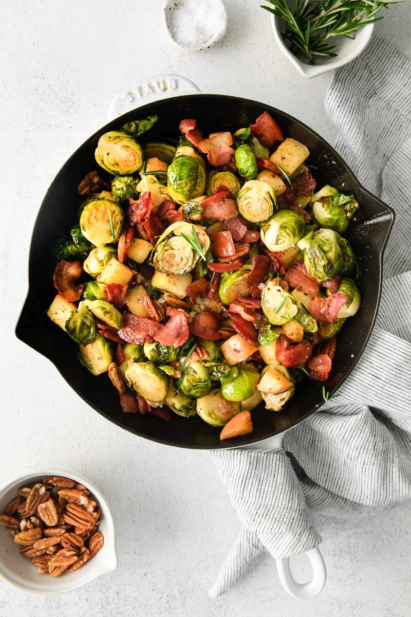 Brussels Sprouts with Bacon and Apple