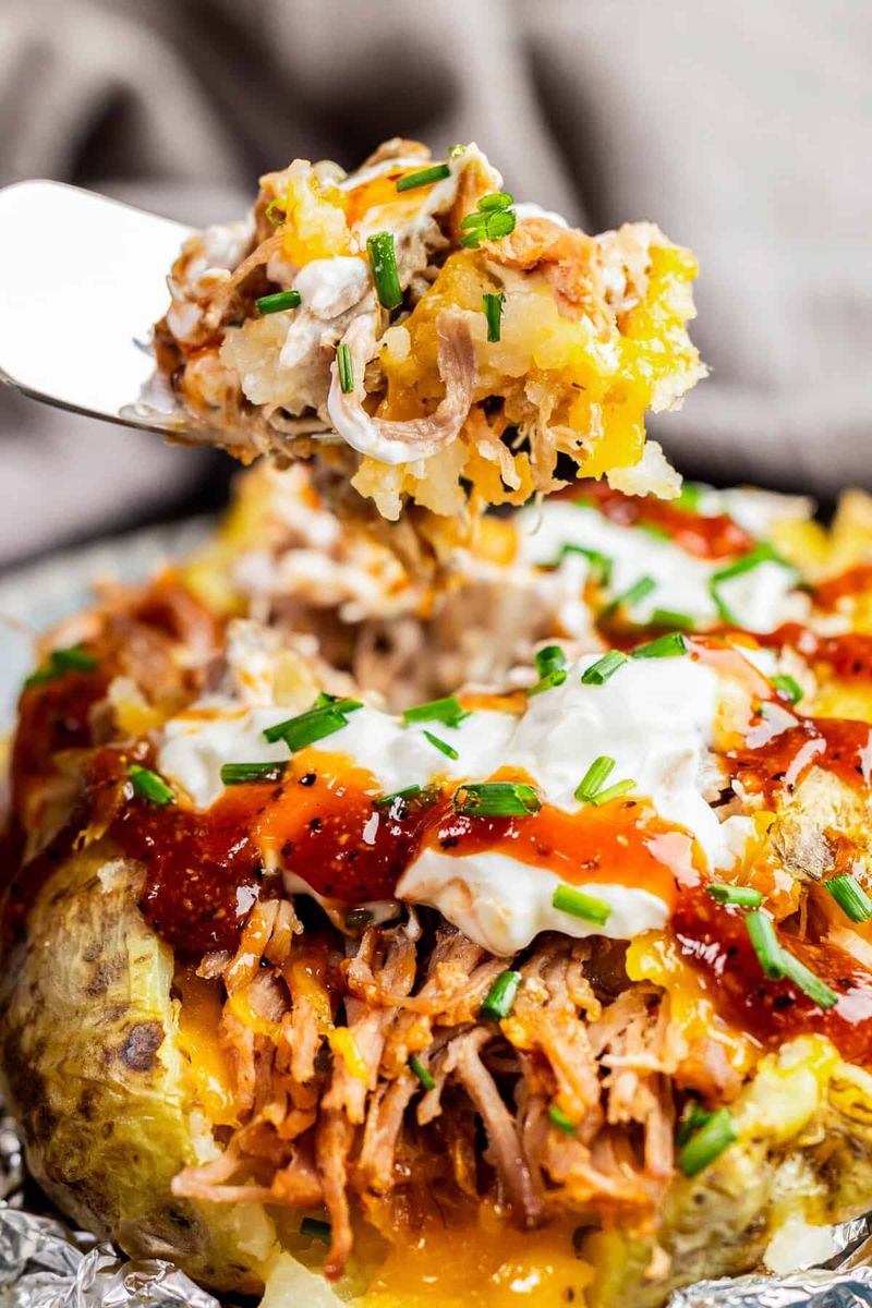 BBQ Pulled Pork Stuffed Potatoes