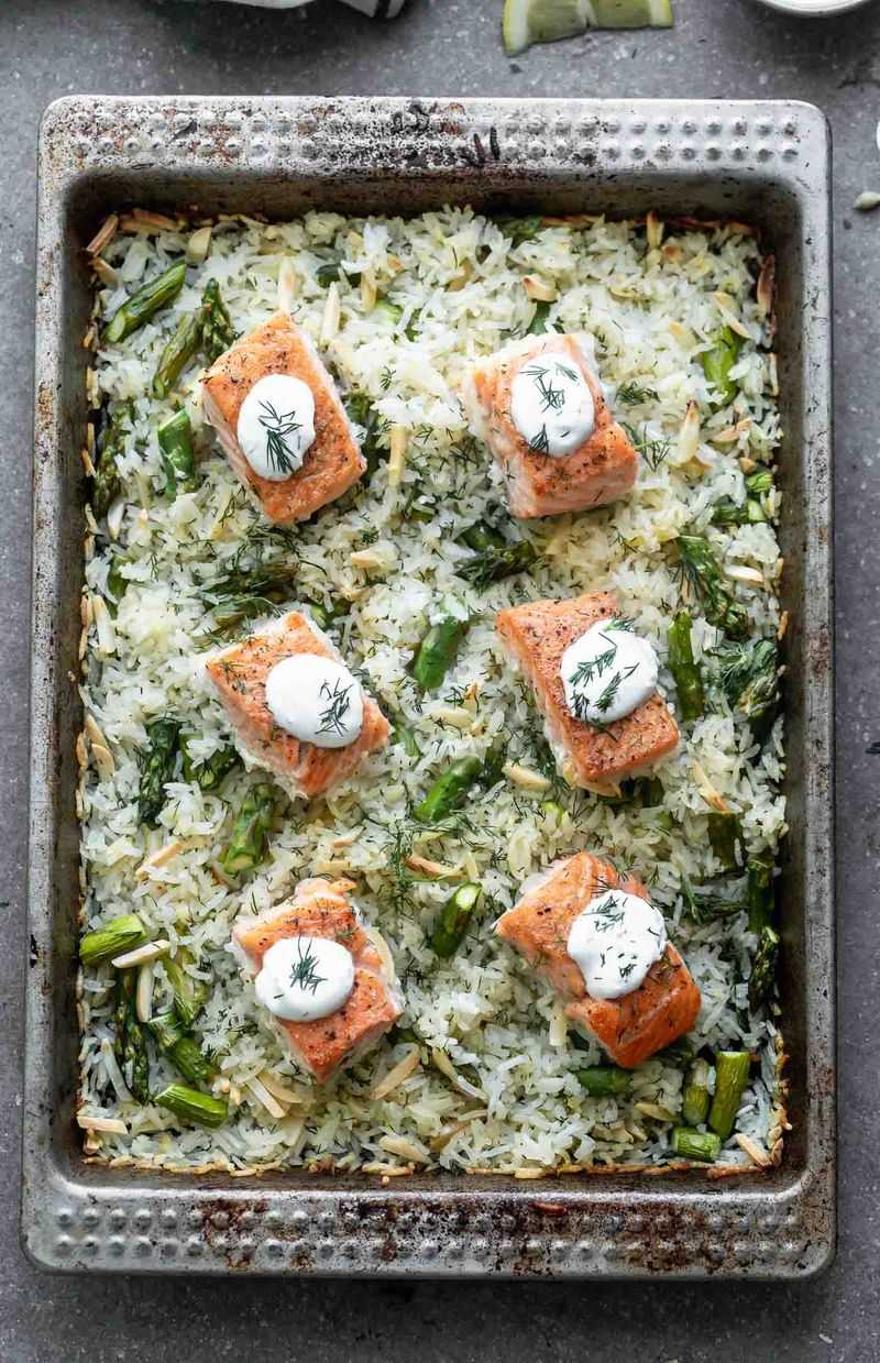 Salmon with Lemon Herb Rice