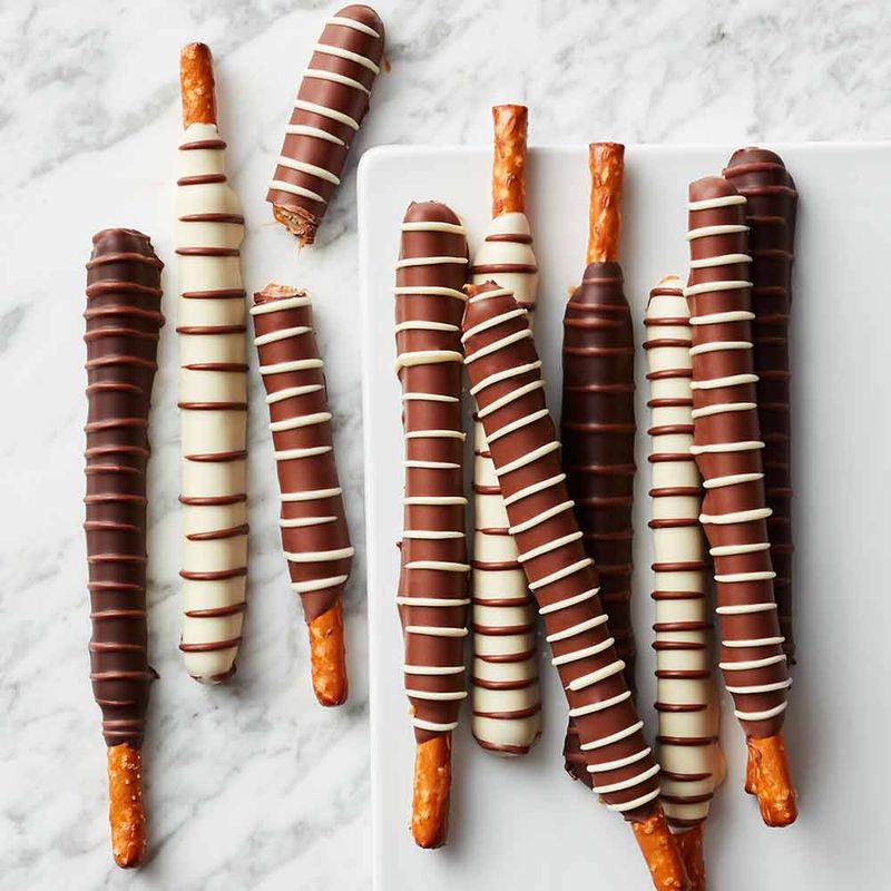 Chocolate Dipped Pretzel Rods