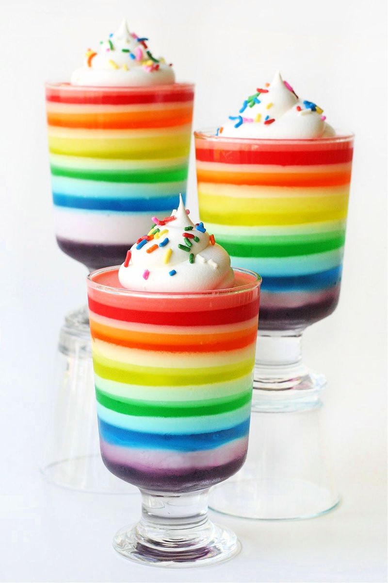 Rainbow Gelatin Cups