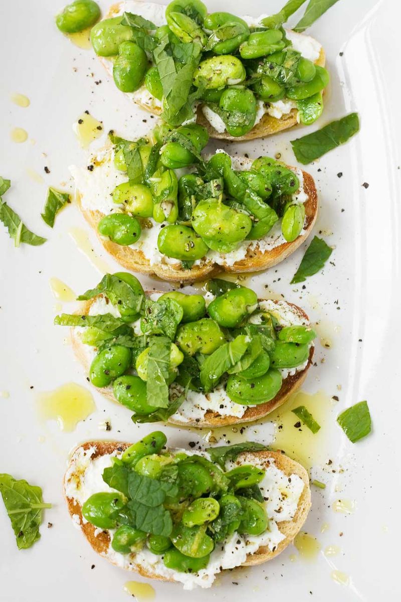 Fava Bean and Ricotta Bruschetta