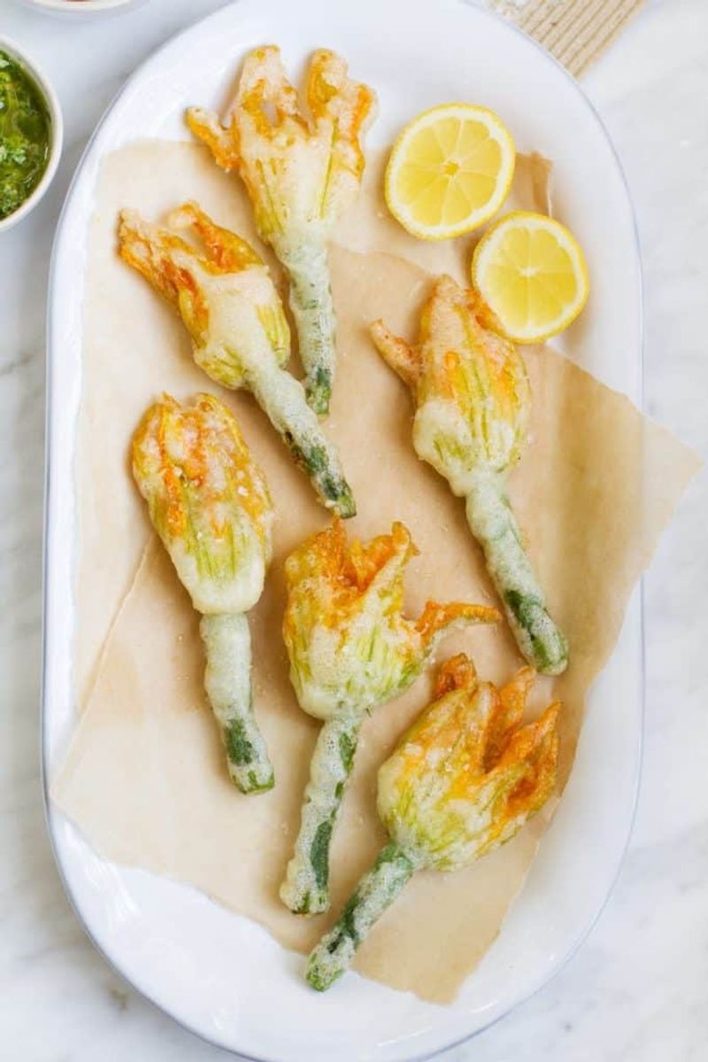 Zucchini Flowers Stuffed in Italy