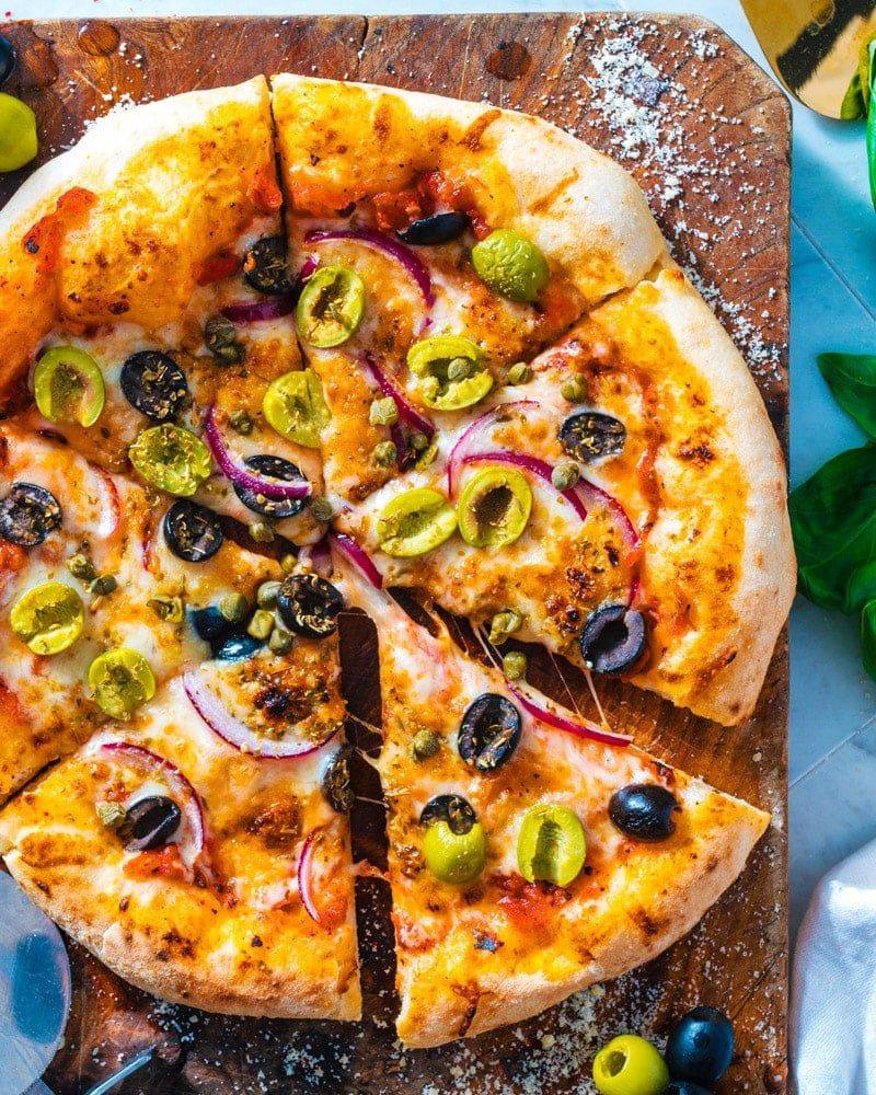 Homemade Olive Pizza