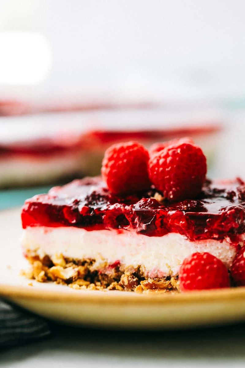 Raspberry Pretzel Salad