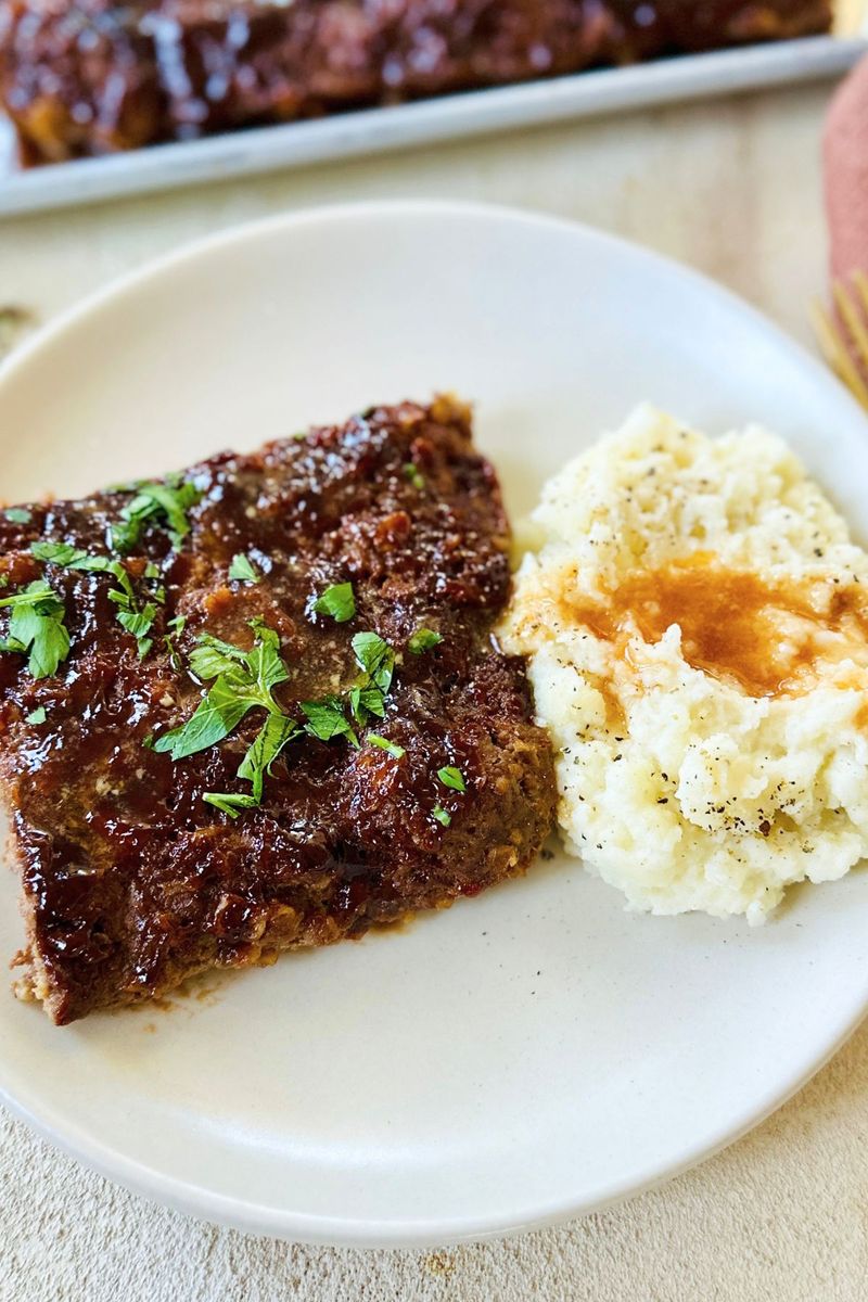 Balsamic Glazed Meatloaf Stack