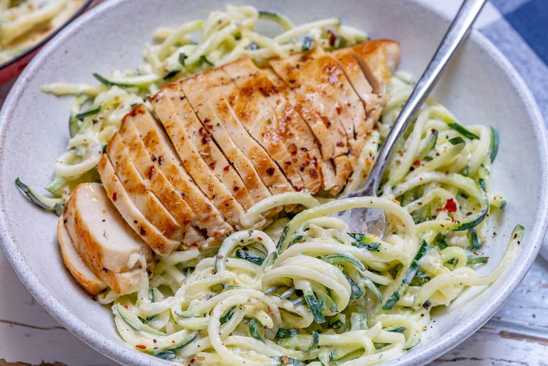 Creamy Chicken Alfredo with Zoodles