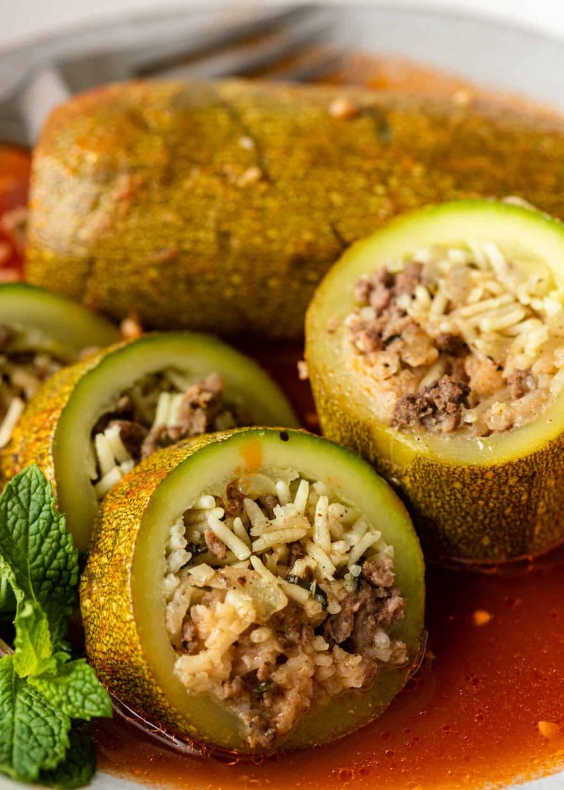 Lebanese Stuffed Zucchini (Kousa Mahshi)