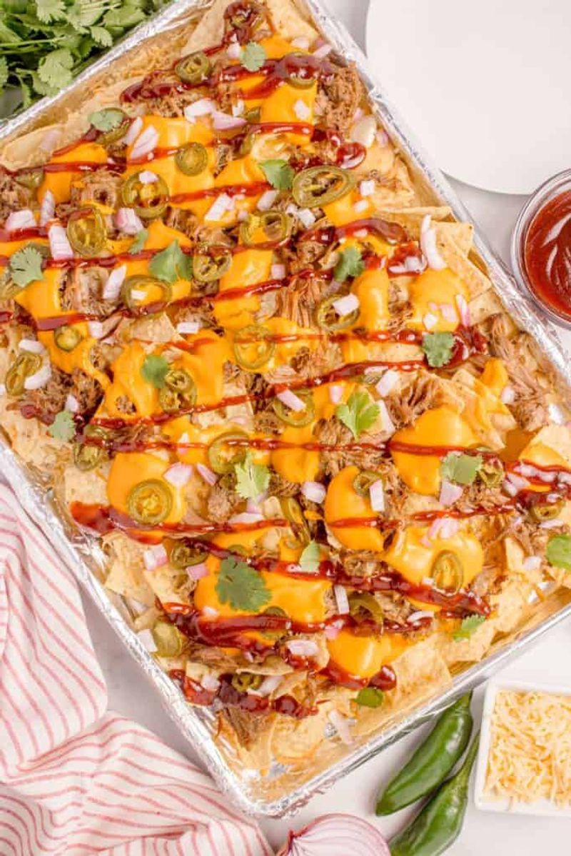 Nachos Piled in a Foil Pan