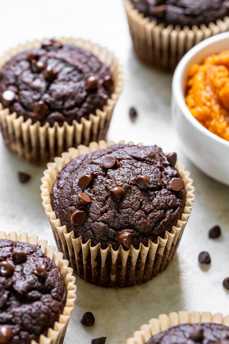 Double Chocolate Pumpkin Muffins