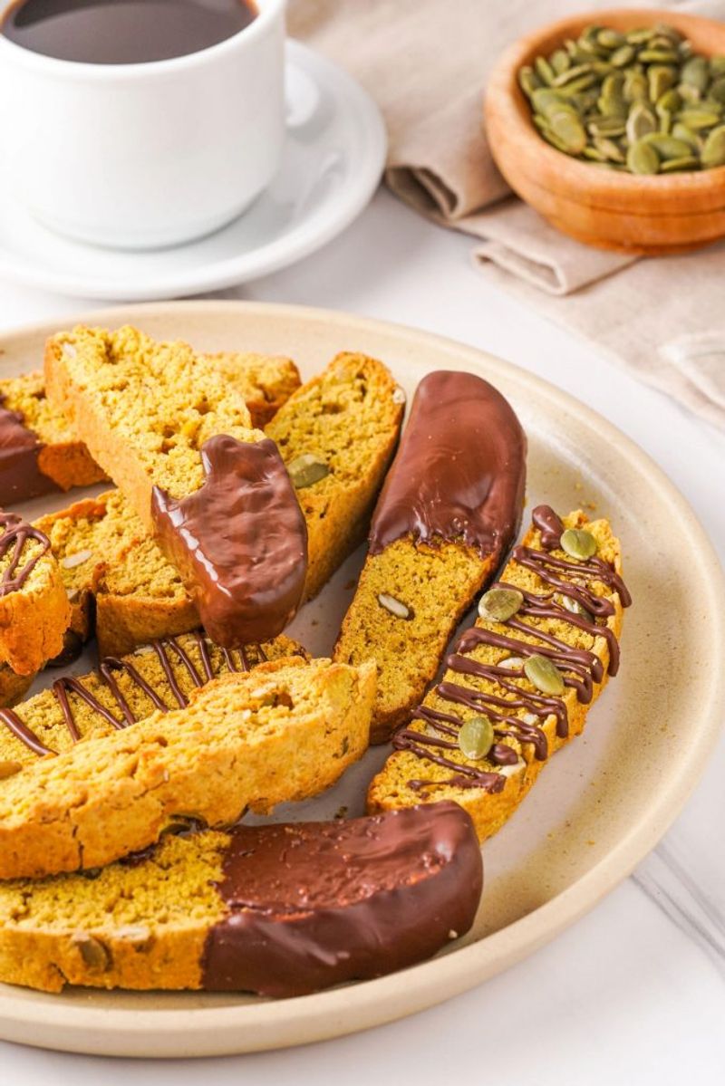 Chocolate-Dipped Pumpkin Biscotti
