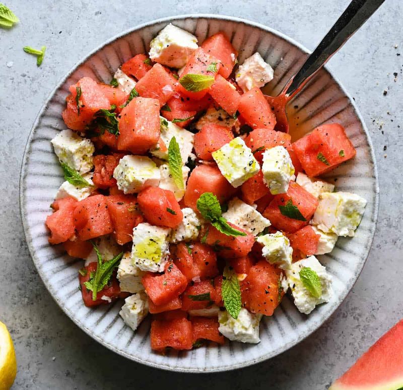 Watermelon, Feta and Mint Salad