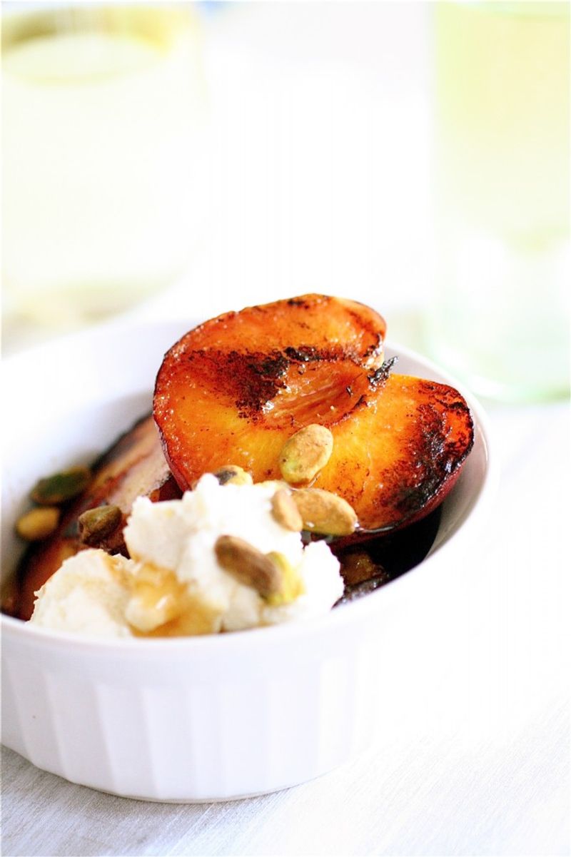 Grilled Peaches With Ricotta