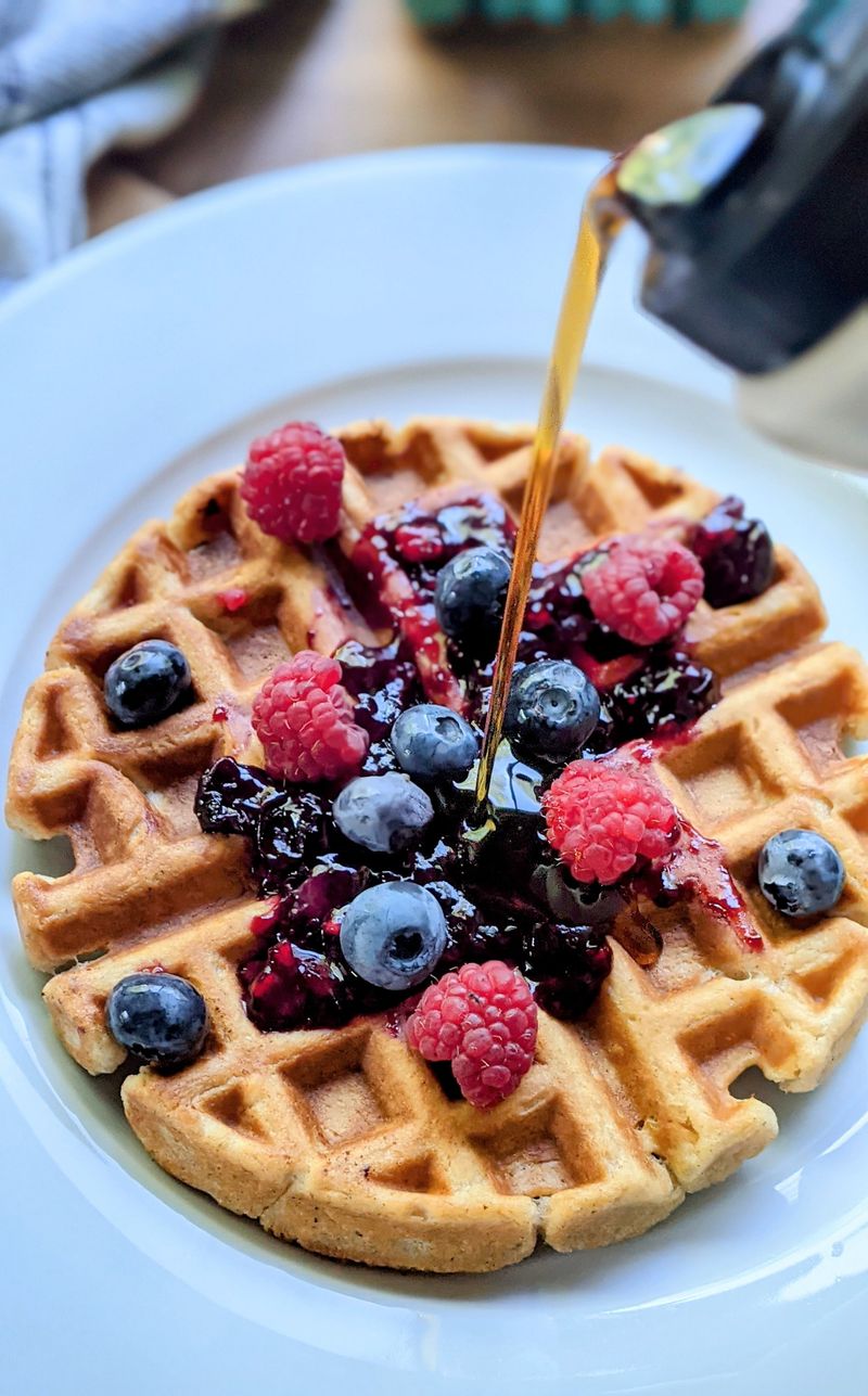 Warm Waffles With Frozen Berries