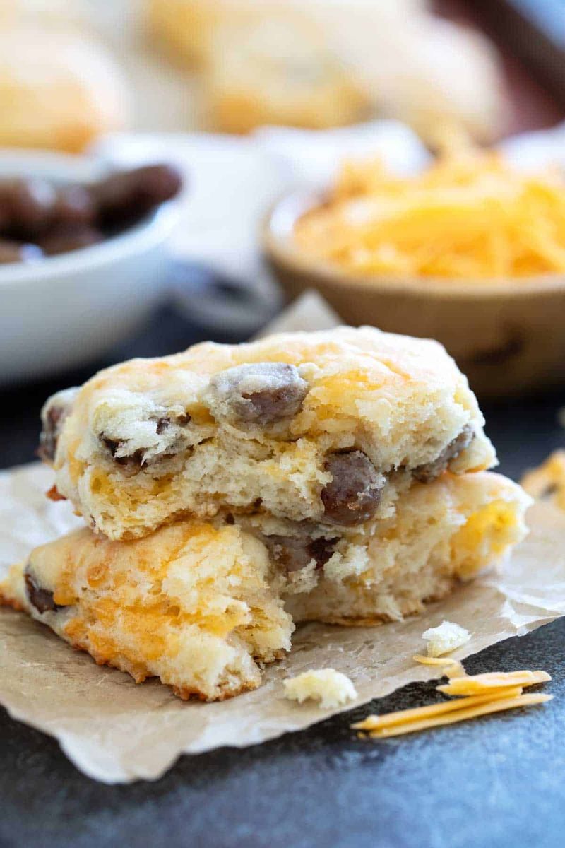 Sausage and Cheese Breakfast Biscuits