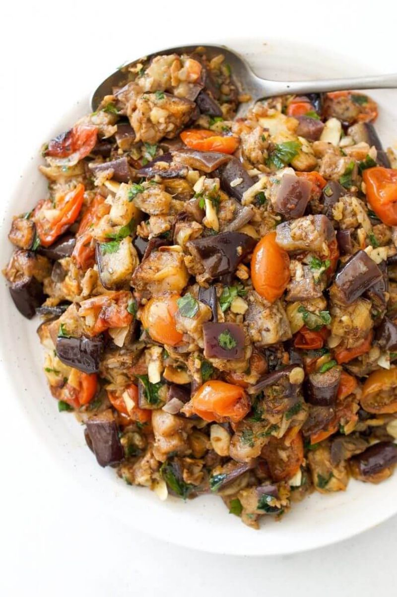 Warm Eggplant and Tomato Salad