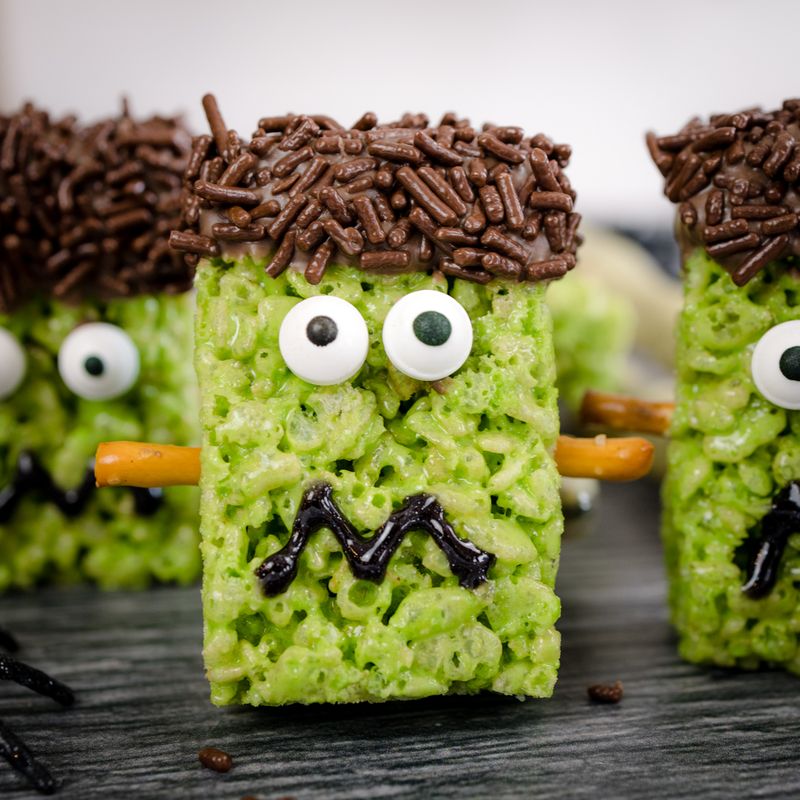 Frankenstein Rice Krispie Treats