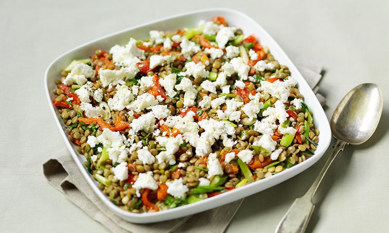 Warm Lentil Salad with Goat Cheese