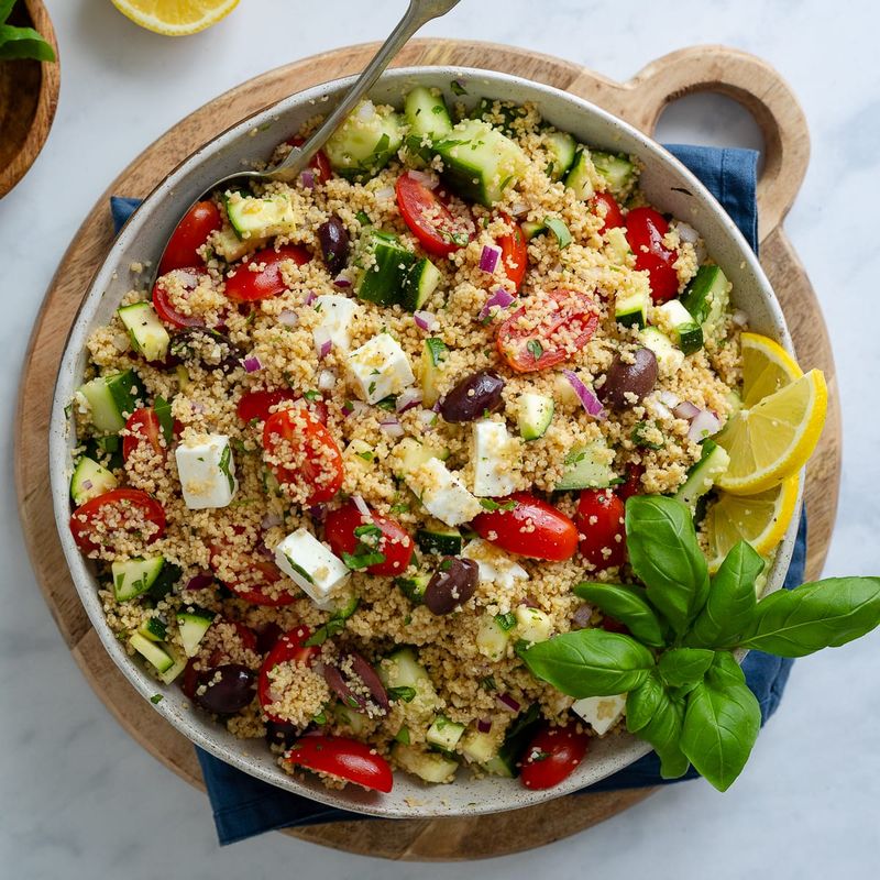 Greek-Style Couscous with Feta and Olives