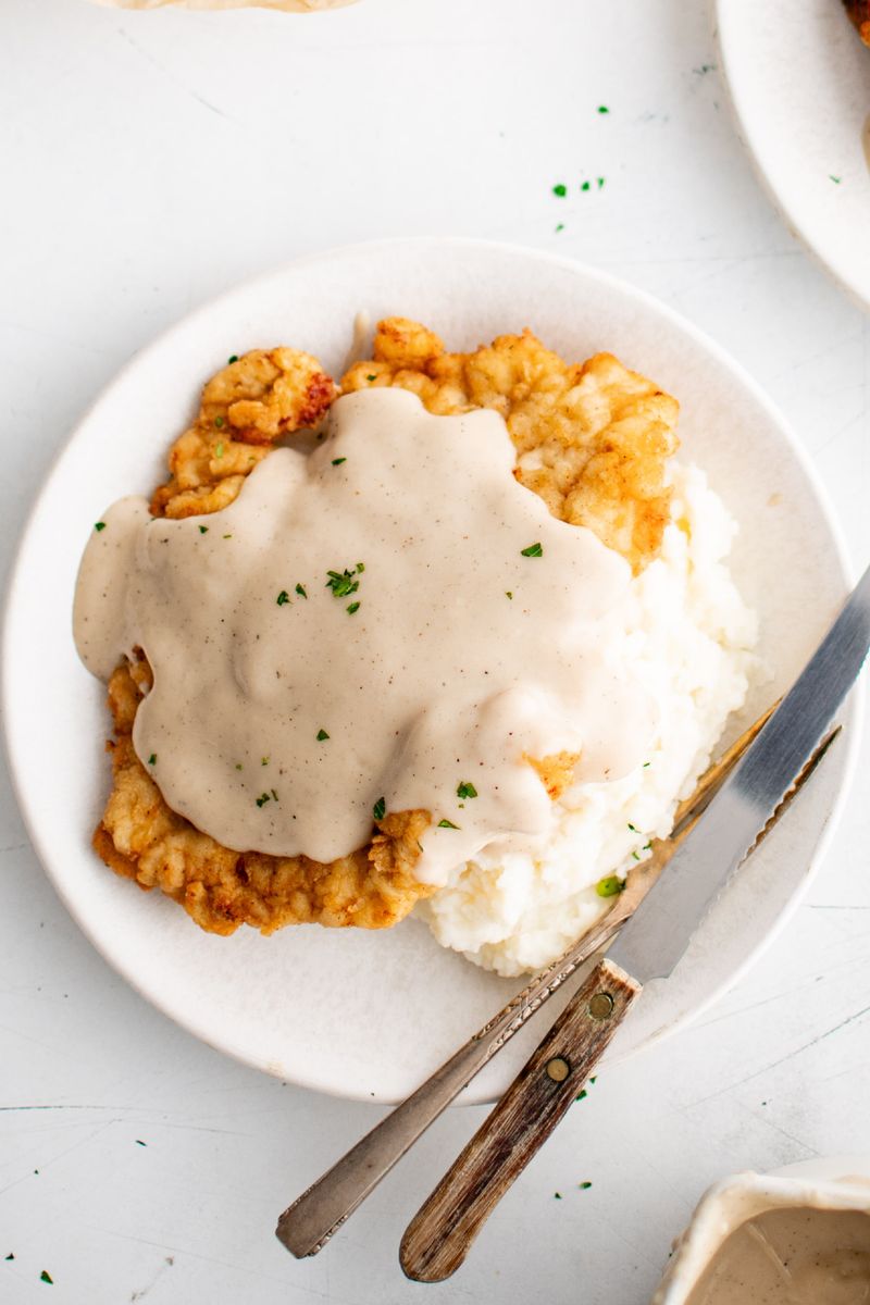 Chicken Fried Steak Style Chicken With Mashed Potatoes