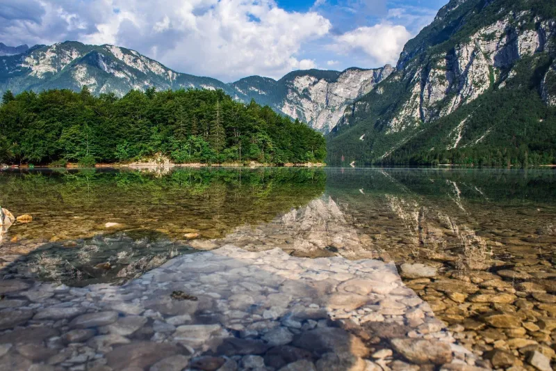Lake Bohinj, Slovenia: Mountains at Water Level