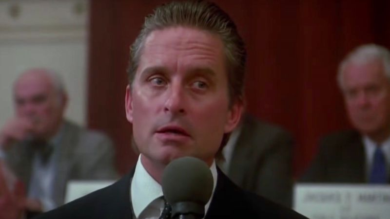 Gordon Gekko Sells Greed in Wall Street (1987)