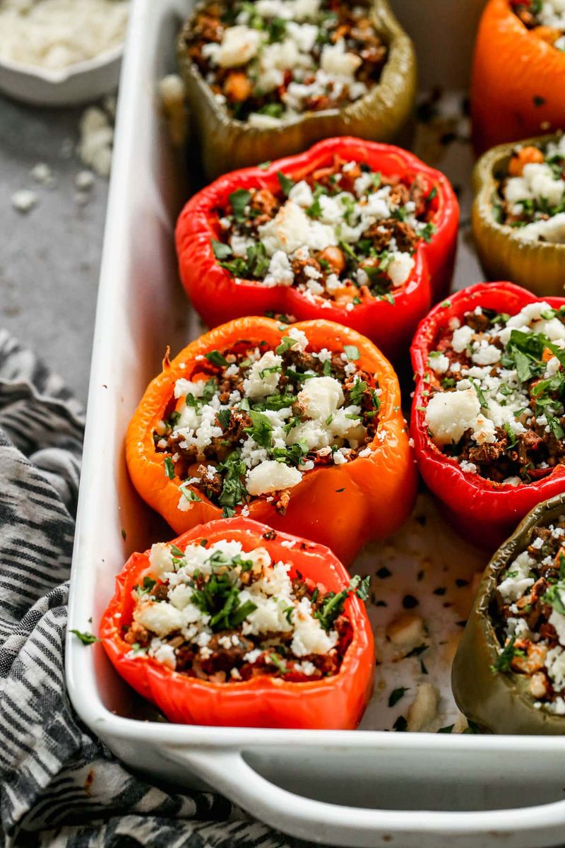 Stuffed Bell Peppers With Rice and Herbs