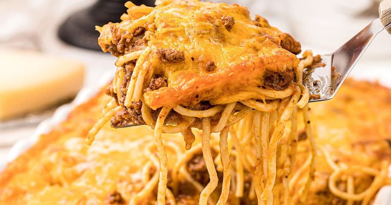 Spaghetti Pie With Ketchup