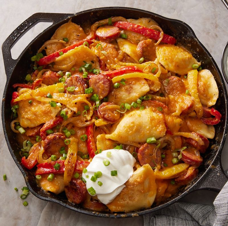 Kielbasa and Pierogi Skillet
