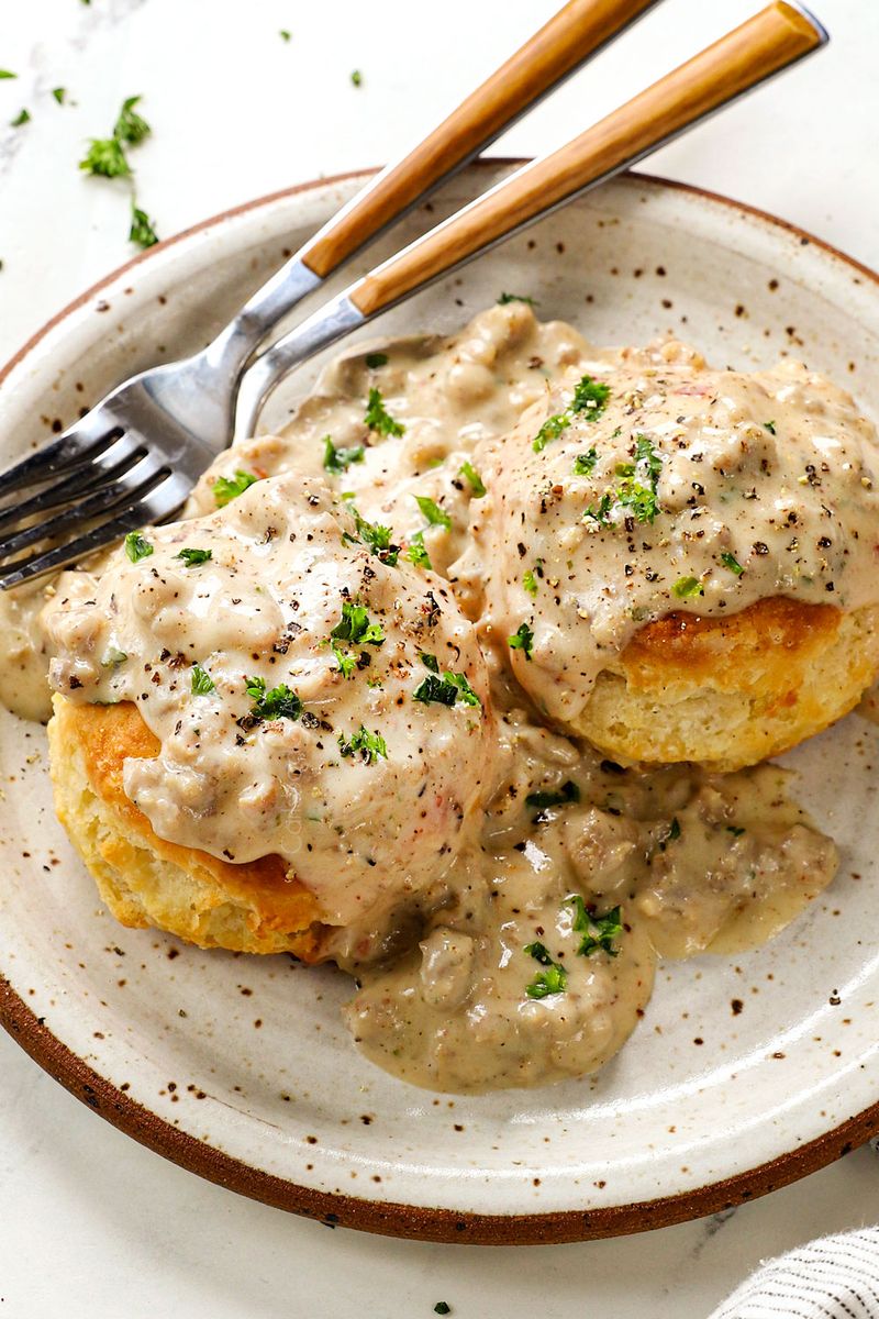 Sausage Gravy and Biscuits