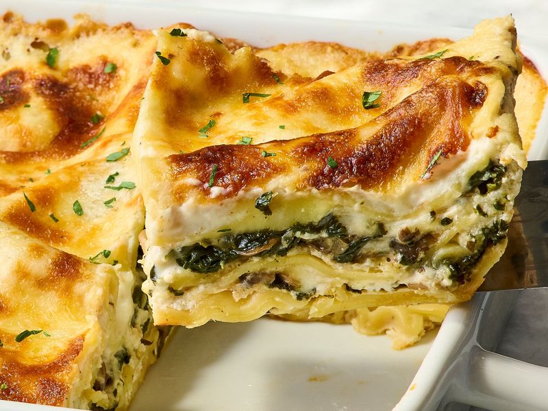 Mushroom and Spinach Lasagne
