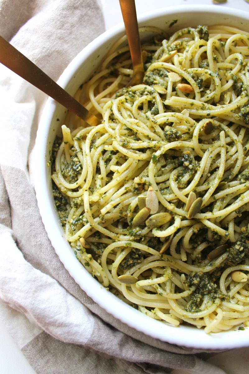 Pumpkin Seed Pesto Pasta