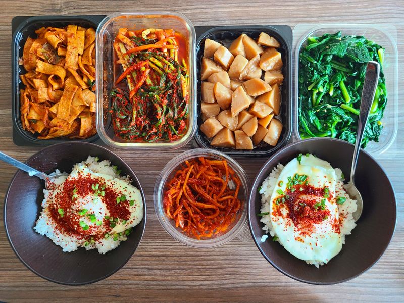Kimchi and Rice in Korea