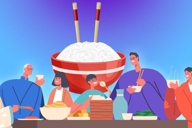 No Chopsticks Standing in Rice