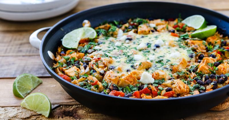 Chicken Enchilada Rice Bake