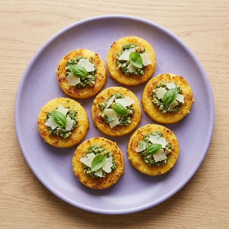 Crispy Polenta Bites With Pesto