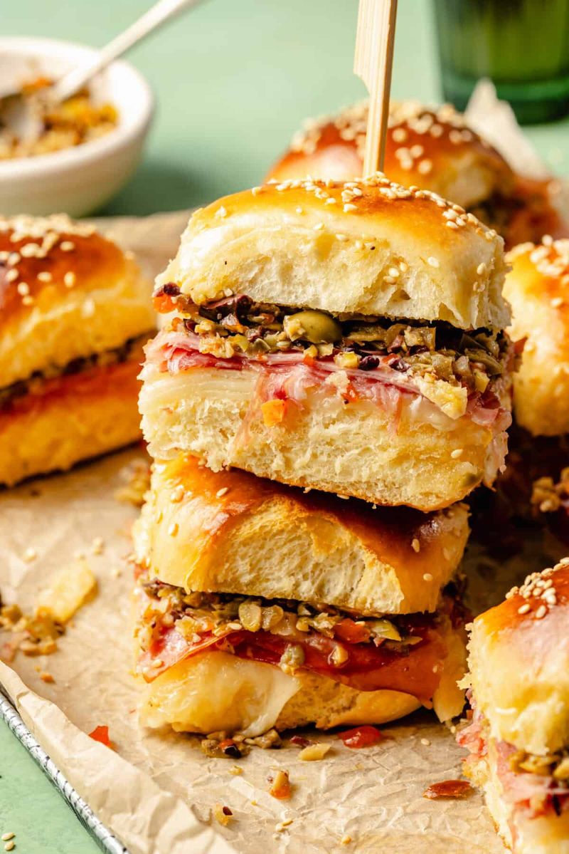 Baked Muffuletta Sliders