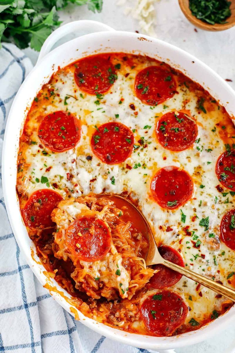 Spaghetti Squash Pizza Casserole