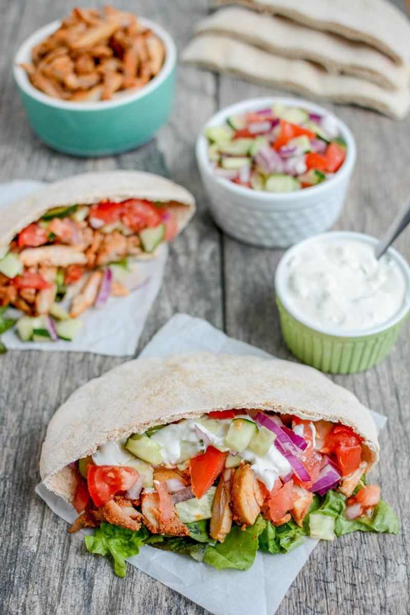 Greek Chicken Pita Pockets
