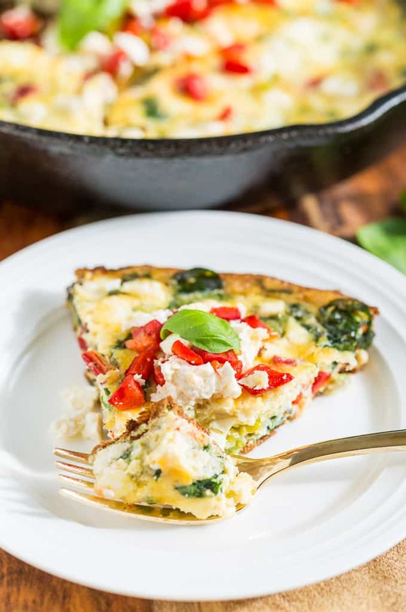 Fluffy Pepper and Feta Frittata
